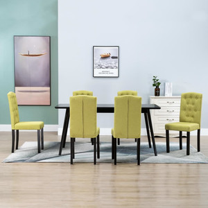  Dining Chairs 6 pcs Green Fabric A949-277266