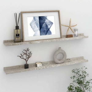  Wall Shelves 2 pcs Concrete Gray 31.5"x3.5"x1.2 A949-326701