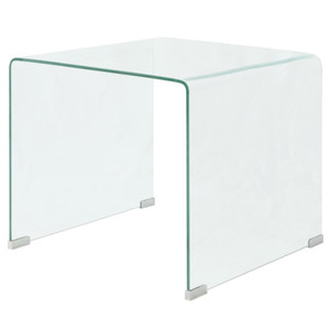  Coffee Table Tempered Glass 19.5"x19.7"x17.7" Clear A949-244188