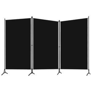  3-Panel Room Divider Black 102.4"x70.9" Fabric A949-320734