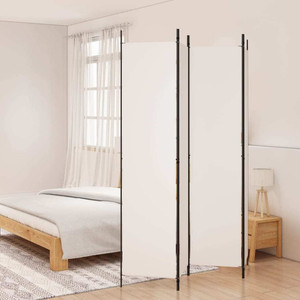  4-Panel Room Divider White 78.7"x86.6" Fabric A949-350198