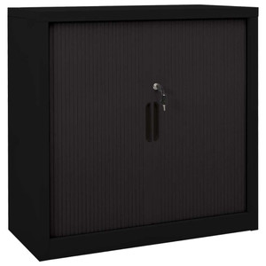  Sliding Door Cabinet Black 35.4"x15.7"x35.4" Steel A949-336431