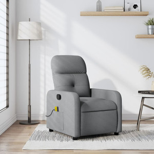  Massage Recliner Chair Light Grey Fabric A949-3206935