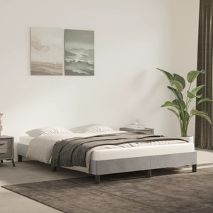  Bed Frame without Mattress Light Gray 59.8"x79.9" Queen Velvet A949-347009
