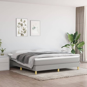  Box Spring Bed Frame Light Gray King Fabric (US Only) A949-3120658
