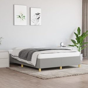  Bed Frame without Mattress Light Gray 53.9"x74.8" Full Fabric A949-347203