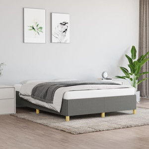  Bed Frame without Mattress Dark Gray 59.8"x79.9" Queen Fabric A949-347207
