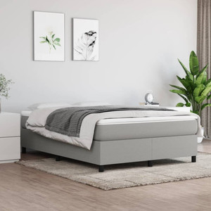  Box Spring Bed Frame Light Gray Queen Fabric (US Only) A949-3120903