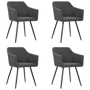  Dining Chairs 4 pcs Dark Gray Fabric A949-3065672