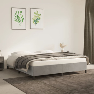  Bed Frame without Mattress Light Gray 76"x79.9" King Velvet A949-347360