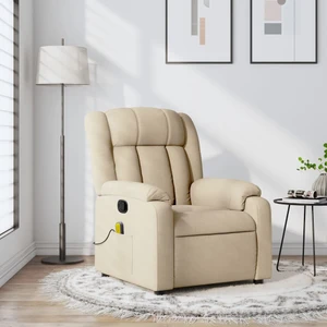  Massage Recliner Chair Cream Fabric A949-3205779
