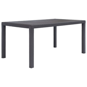  Patio Table Brown 59"x35.4"x28.3" Plastic Rattan Look A949-45606
