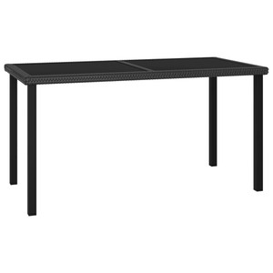  Patio Dining Table Black 55.1"x27.6"x28.7" Poly Rattan A949-315115