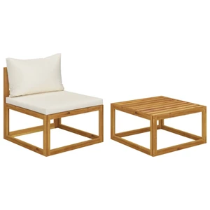  2 Piece Patio Sofa Set with Cushion Solid Acacia Wood A949-311859