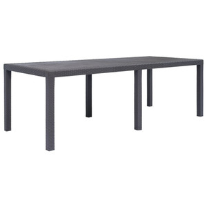  Patio Table Brown 86.6"x35.4"x28.3" Plastic Rattan Look A949-45609