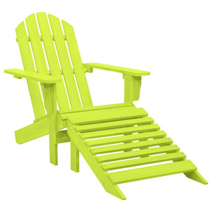  Patio Adirondack Chair with Ottoman Solid Fir Wood Green A949-315866