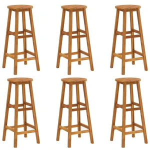  Bar Stools 6 pcs Solid Acacia Wood A949-310287