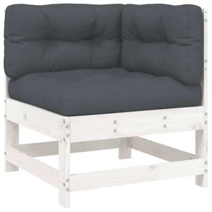  Corner Sofa with Cushions White Solid Wood Pine A949-825542