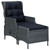 3 Piece Patio Lounge Set with Cushions Poly Rattan Dark Gray A949-3060154