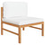 4 Piece Patio Lounge Set with Cream Cushions Solid Teak Wood A949-3087250