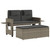 Reclining Patio Bench with Cushions Gray Poly Rattan A949-365819