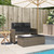 Reclining Patio Bench with Cushions Gray Poly Rattan A949-365819