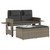Reclining Patio Bench with Cushions Gray Poly Rattan A949-365819