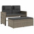 Reclining Patio Bench with Cushions Gray Poly Rattan A949-365819