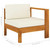 Middle Sofa with 1 Armrest Cream White Solid Acacia Wood A949-310642