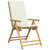 4 Piece Folding Patio Reclining Chairs with Cream White Cushions Bamboo A949-3208927