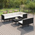 8 Piece Patio Lounge Set with Cushions Poly Rattan Brown A949-3094392