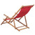 Folding Beach Chair Fabric and Wooden Frame Red A949-43995