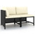 2 Piece Patio Sofa Set with Cushions Black Poly Rattan A949-313520
