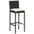 3 Piece Patio Bar Set with Cushions Poly Rattan Black A949-3064792