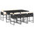 7 Piece Patio Dining Set with Cushions Black Poly Rattan A949-3278033