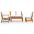 5 Piece Patio Lounge Set with Cushion Cream Solid Acacia Wood A949-3057770