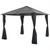 Gazebo with Curtain Aluminum 9.8'x9.8'Black A949-44640