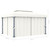 Gazebo with Curtain 13.1'x9.8'Cream White Aluminum A949-3053375