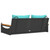Swing Bench with Cushions Black 42.9"x24.4"x15.7" Poly Rattan A949-368151