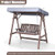2-Person Porch Swing with Fir Wood Stand and Tilt Canopy-Brown B593-GT4243+
