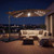 10 FT Cantilever Patio Umbrella with 32 Solar LED Lights and 220 LBS Base-Beige B593-NP13285+NP12183