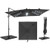 10 FT Cantilever Patio Umbrella with 32 Solar LED Lights and 220 LBS Base-Beige B593-NP13285+NP12183