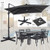 10 FT Cantilever Patio Umbrella with 32 Solar LED Lights and 220 LBS Base-Beige B593-NP13285+NP12183
