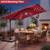 10 FT Cantilever Patio Umbrella with 32 Solar LED Lights and 220 LBS Base-Beige B593-NP13285+NP12183