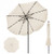 10 FT Scalloped Solar Patio Umbrella with 24 LED Lights and Tilt Adjustment-Beige B593-NP13216