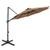 10 FT Cantilever Patio Umbrella with Solar LED Lights 360 Rotation-Brown - Color: Brown D681-NP13283CF