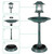 51*51*106cm Plastic Round Birdbath with Solar Ligh Dark Green T575-S0671289849