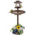 Pedestal Bird Bath with Solar Light with Bird Feeder and Flower Planter-Bronze - Color: Bronze D681-PZ10005GU