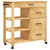 Kitchen Trolley MONZA 33.1"x15.7"x34.8" Solid Wood Pine A949-376112