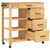 Kitchen Trolley MONZA 33.1"x15.7"x34.8" Solid Wood Pine A949-376112